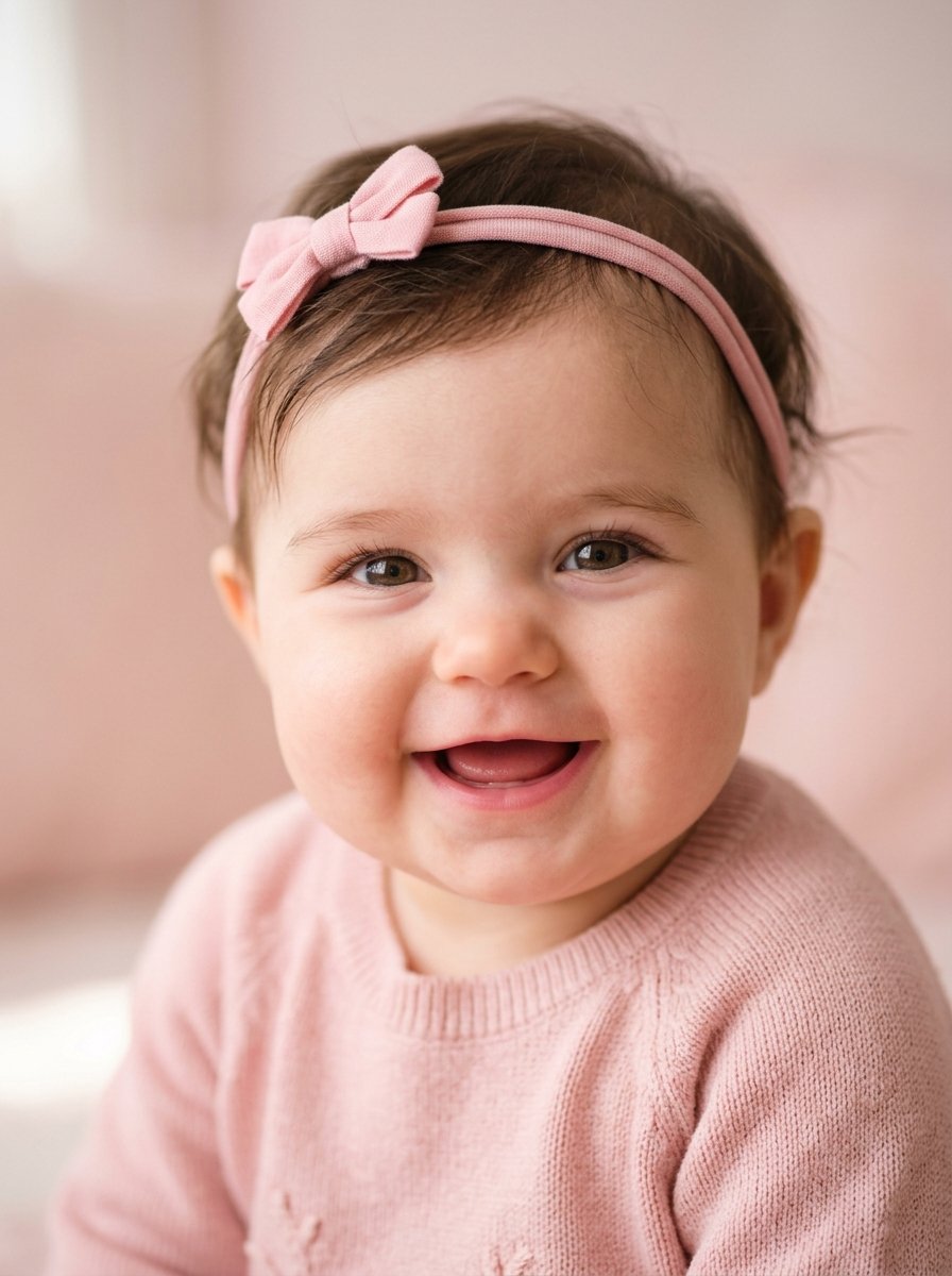 Bebé feliz con aretes
