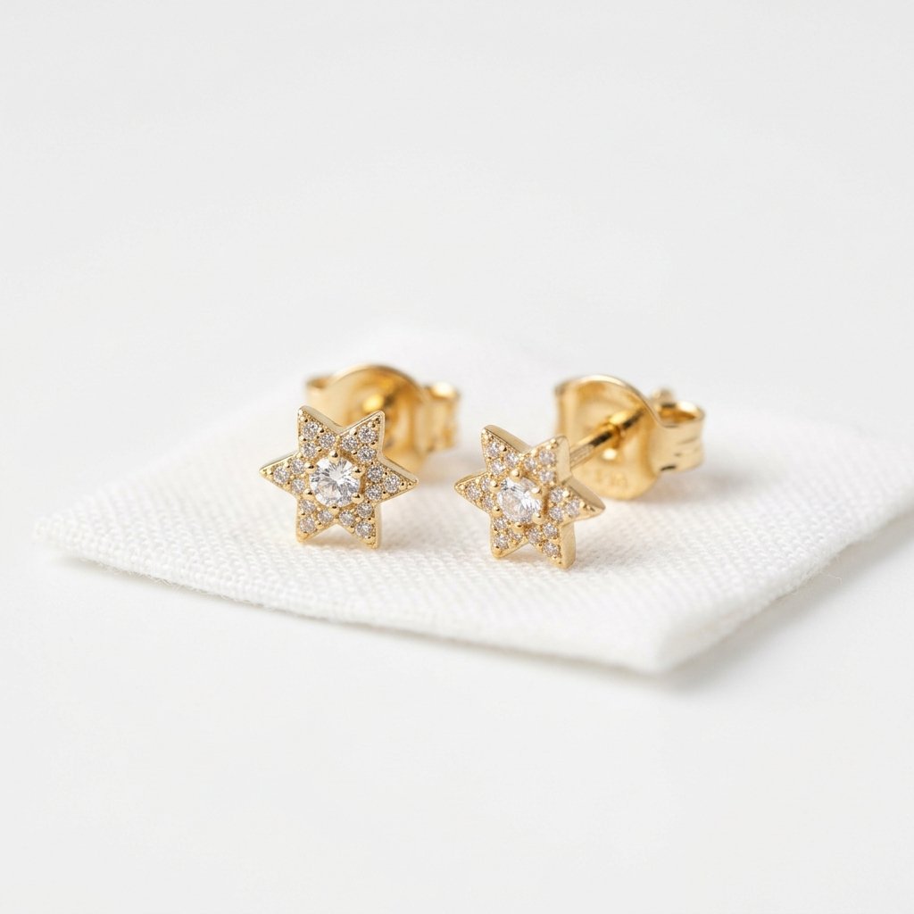 Aretes estrella con zirconia