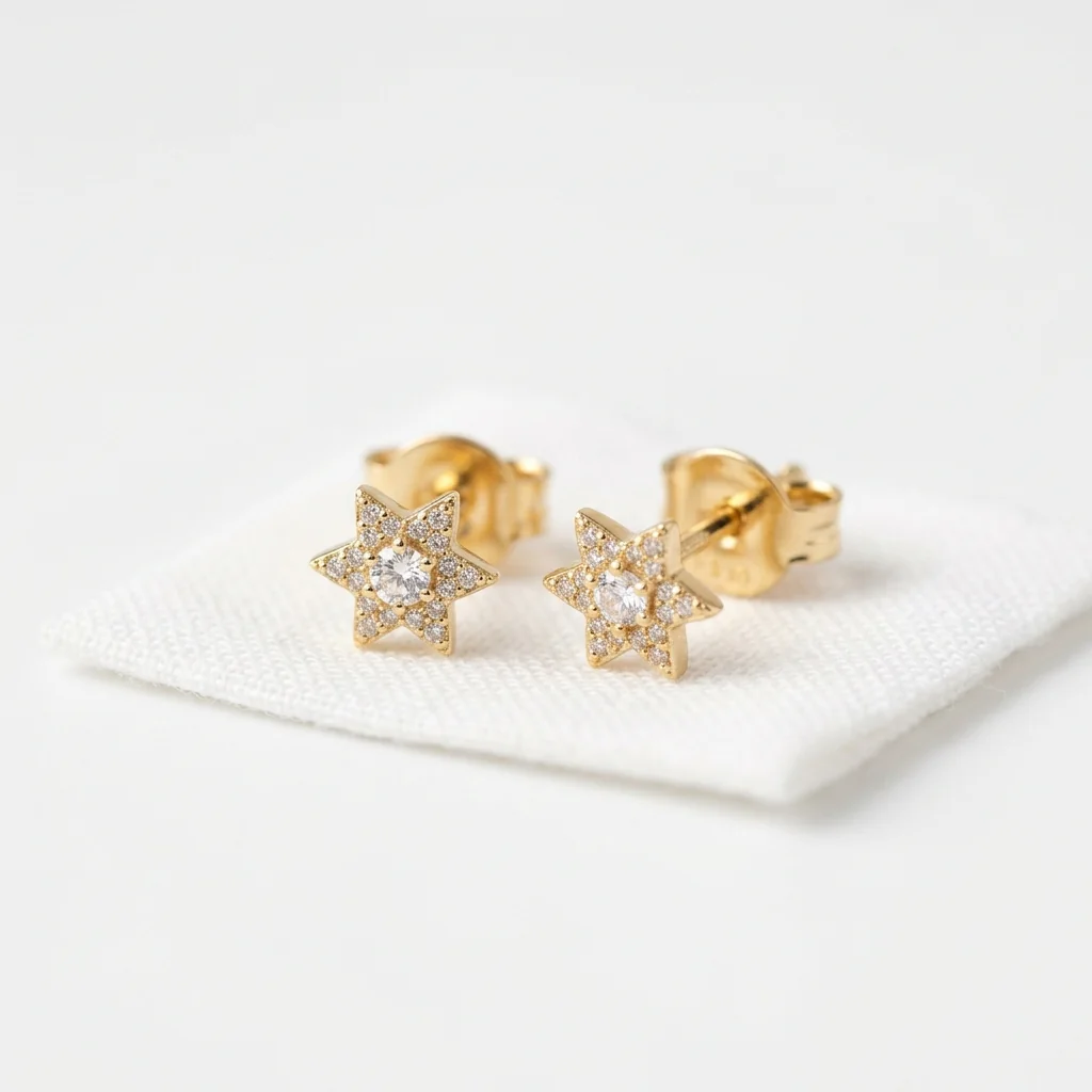 Aretes estrella con zirconia